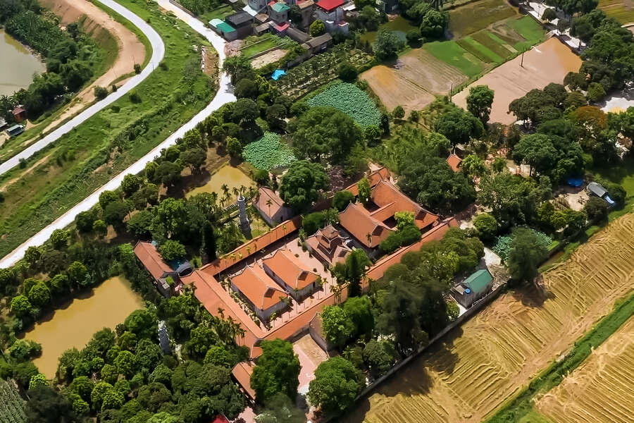 Panorama of But Thap Pagoda from above