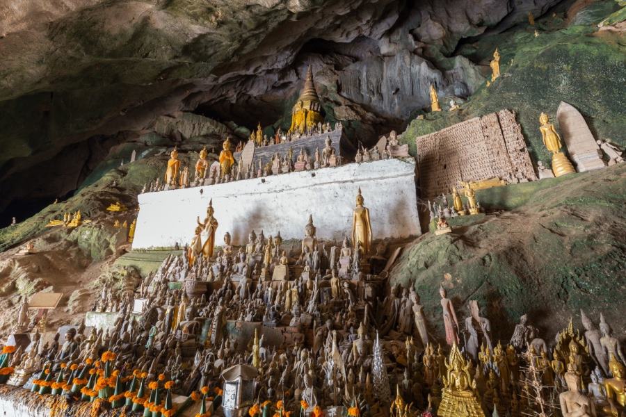 The statues are believed to have been left in the caves by locals for hundreds of years