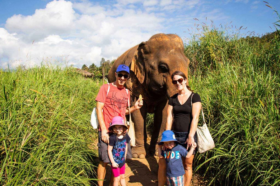 Elephant Nature Park in Chiang Mai with kids