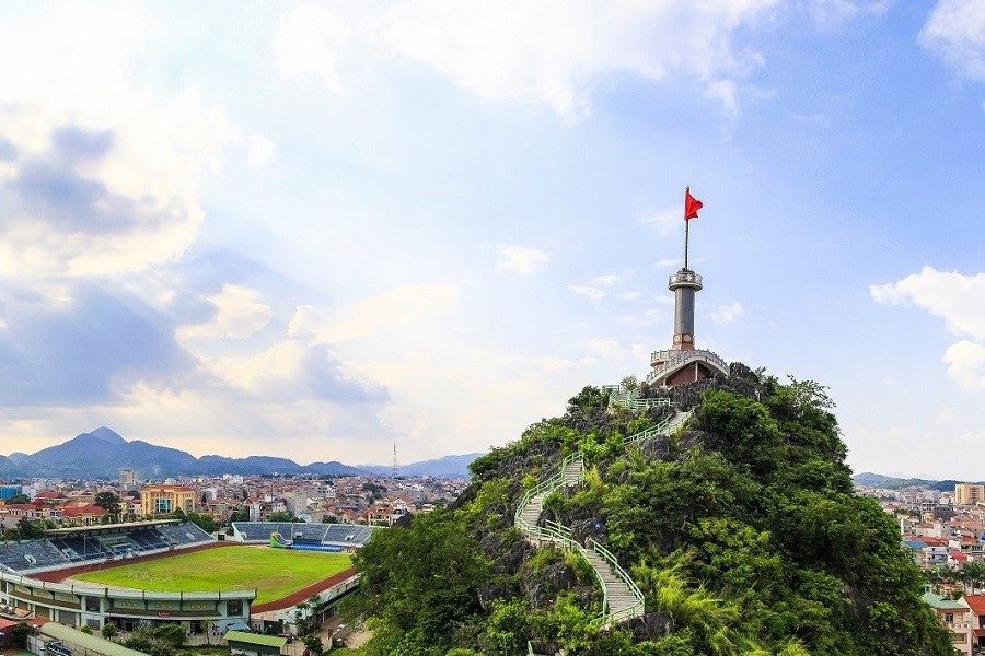 The stair leads to Phai Ve Flagpole
