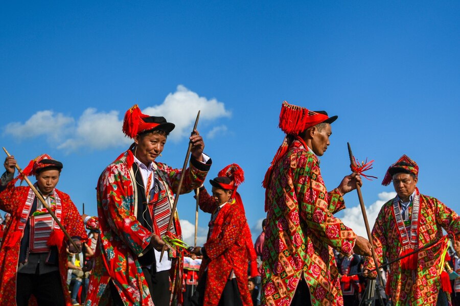 Dao people's festival attire is colorful and easily recognizable. Photo: VnExpress