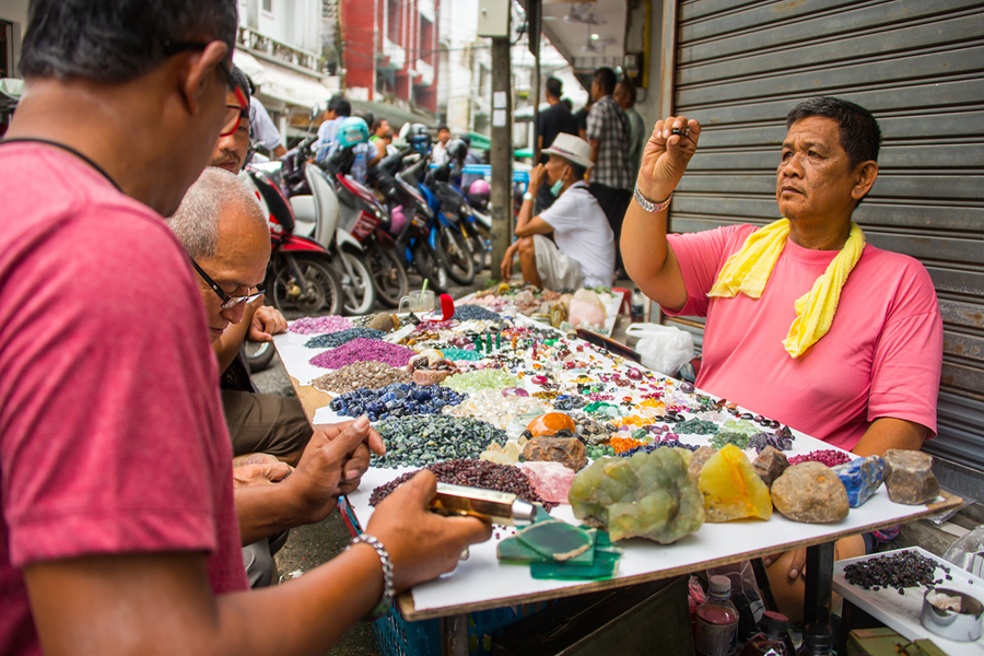 Eye-catching and colorful gem at Chanthaburi Gem Market