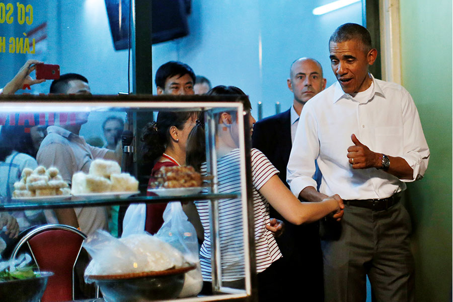 Barack Obama visited Bun cha Huong Lien