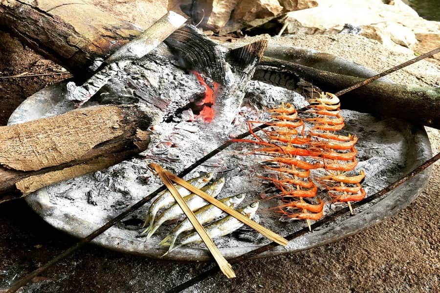 Grilled fish is a must-try when visiting Ba Be Lake