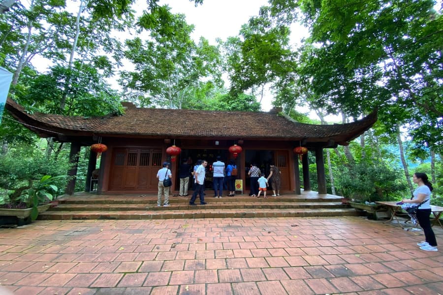An Ma Temple perched on a small limestone island  in the middle of Ba Be Lake
