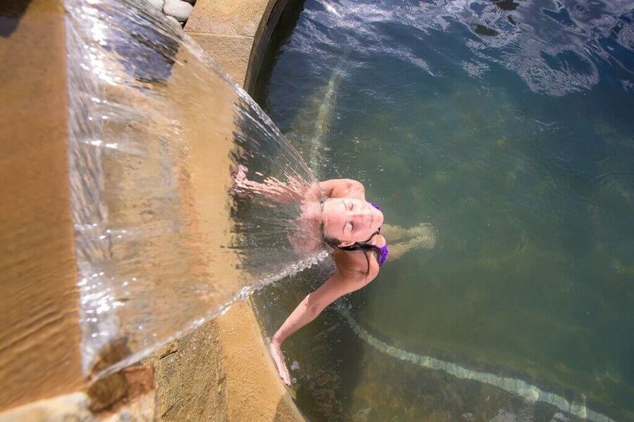 Massage your body with the flowing water