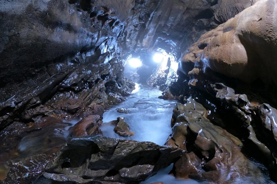 Inside a cave in Xuan Son