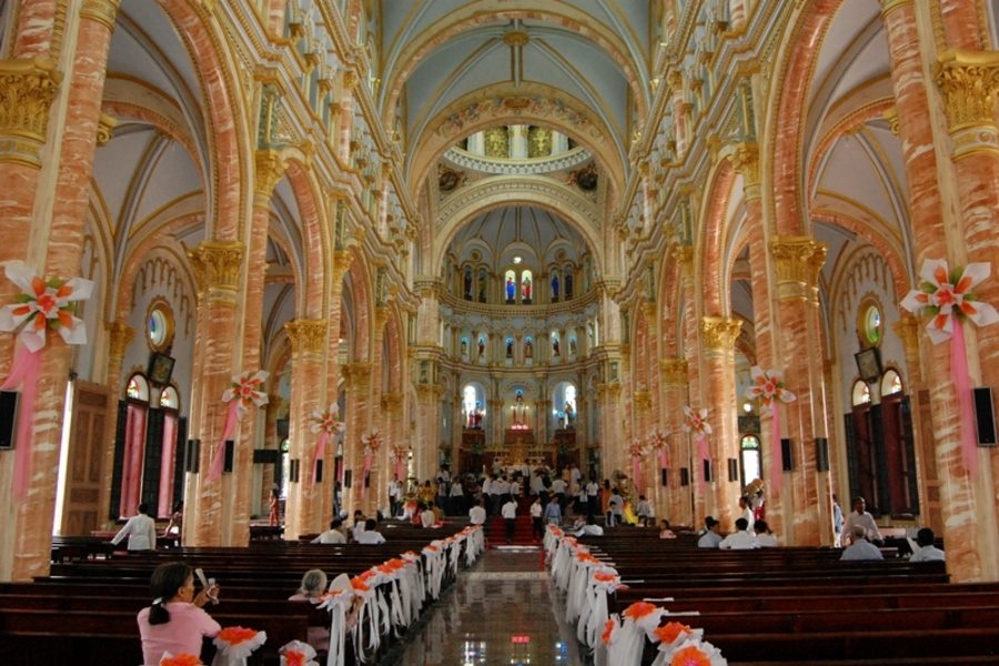 A ceremony was held inside the Church