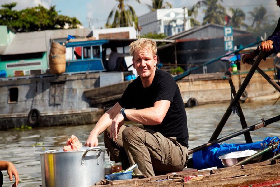 Gordon Ramsay once went to Cai Rang Floating Market to try hu tieu
