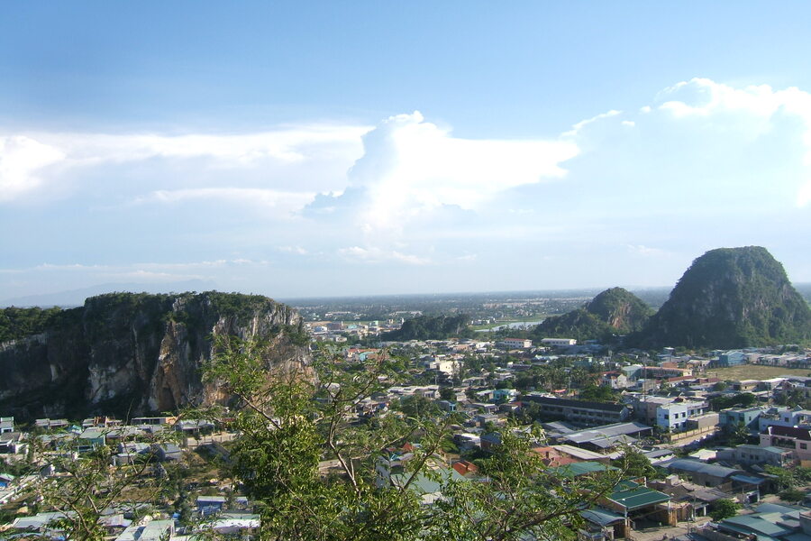 Panoramic view of Marble Mountains