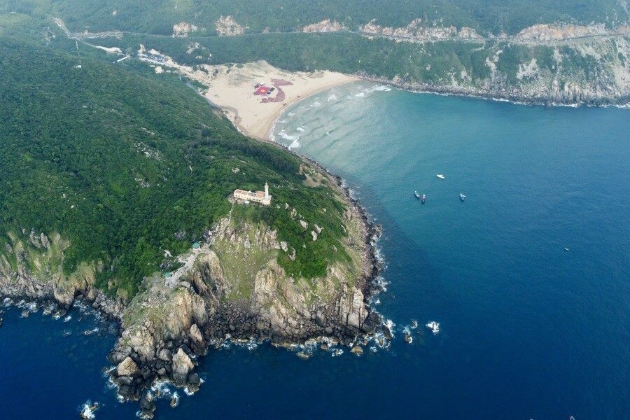 Miniature Vietnam shape coastline in Dien Cape, Phu Yen Province
