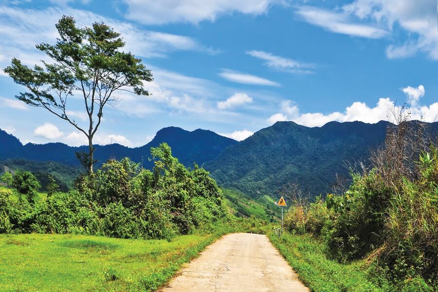 Truong Son Mountain Range runs along Central Vietnam