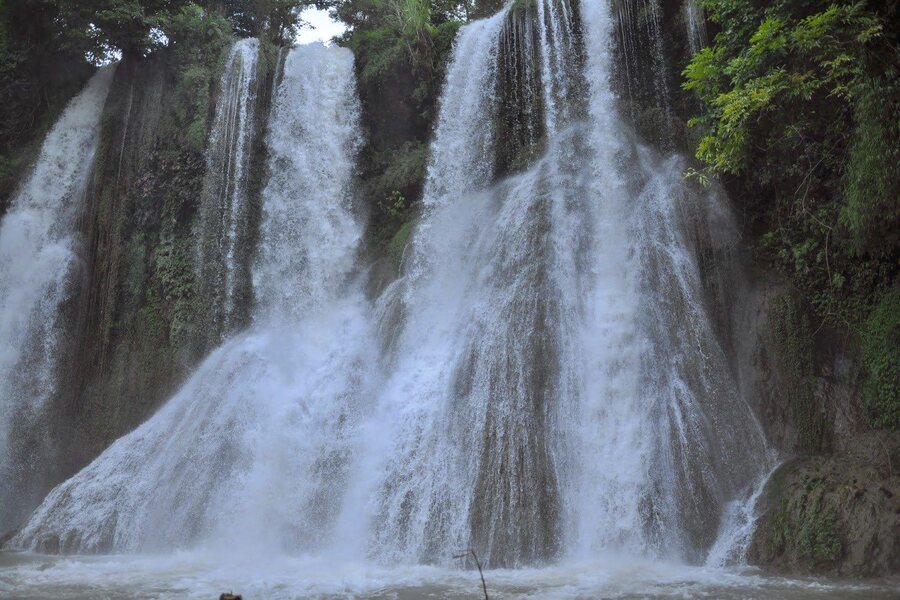 Dai Yem Waterfall in white cascading glory during the rainy season