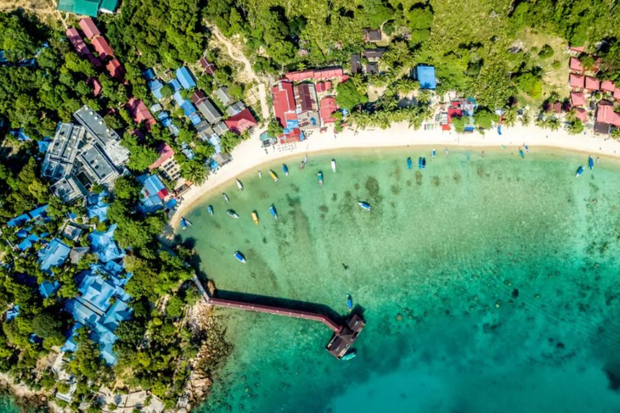 The view from above Lang Tengah Island 