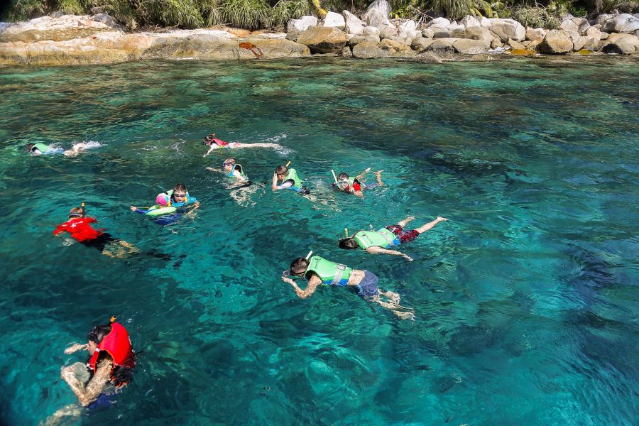 Tourist enjoy island hopping and having fun 