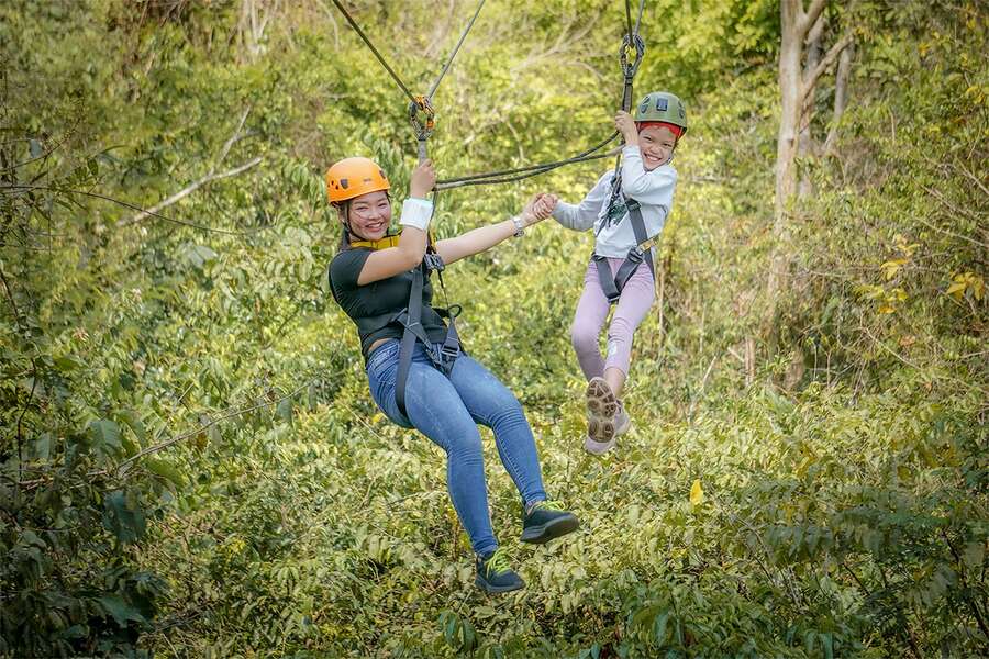 Children can also join in the zipline activity. Photo: Angkor Zipline