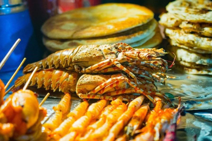 Street food stalls are scattered throughout Cambodia