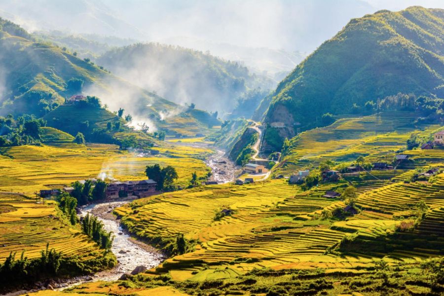 The peaceful stream that flows through the valley for over 15 kilometers