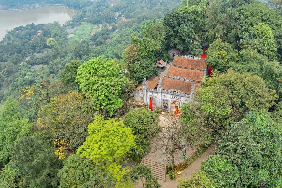 Hung Temple, a sacred site honoring the Hung Kings, is atop Nghia Linh Mountain. Photo: Tung Vy