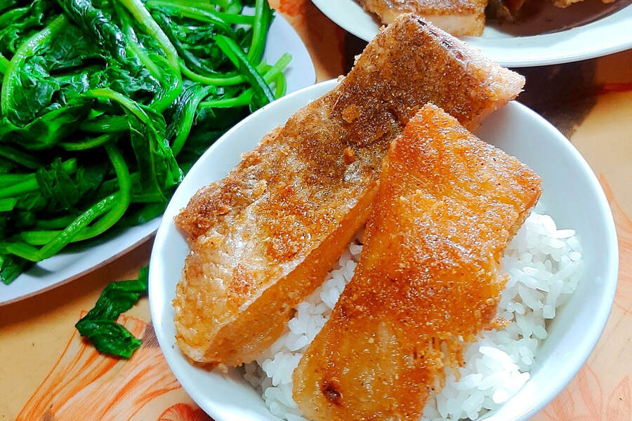 The fish has a sweet, salty, and tangy flavor without needing much seasoning