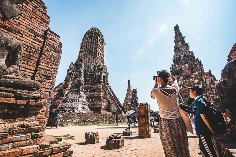 Tourist visiting Ayutthaya