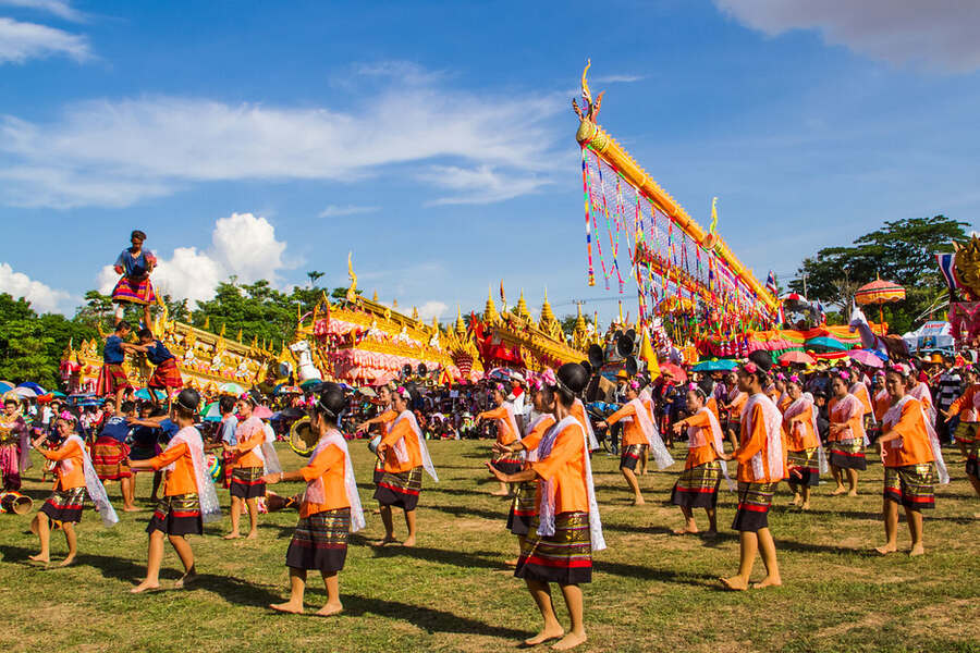 The locals joyfully participate in the Rocket Festival. Photo: Visun Khankasem/Shutterstock.com