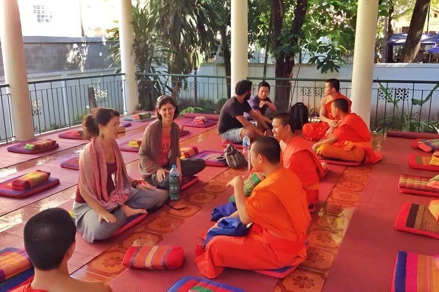 The monks are willing to teach you meditation and share Buddhist teachings. Photo: thewholeworldornothing