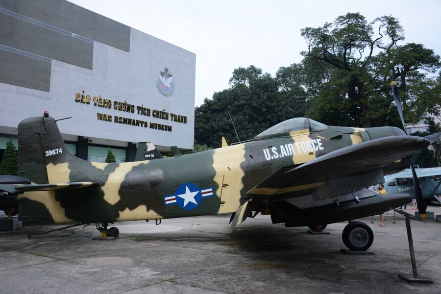 U.S. aircrafts in the Vietnam War are displayed at the museum. Photo: War Remnants Museum