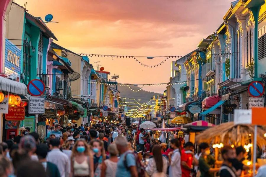 Crowded streets in Phuket