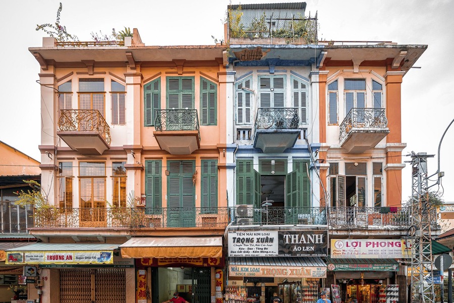 A charming old street lined with ancient houses in Cho Lon. Photo: Saigoneer
