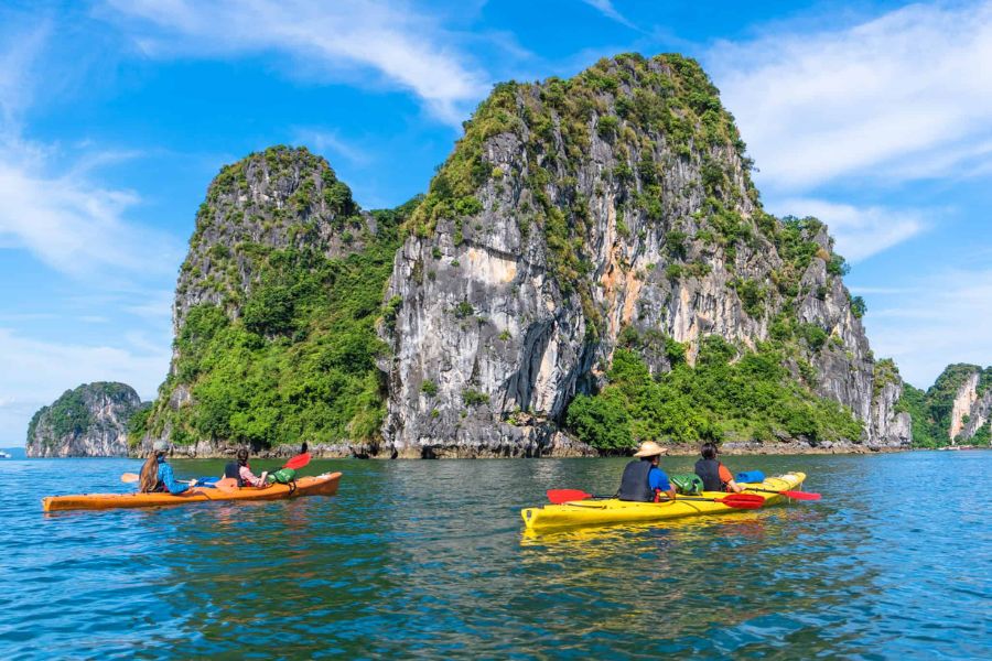 Kayaking in Ha Long Bay
