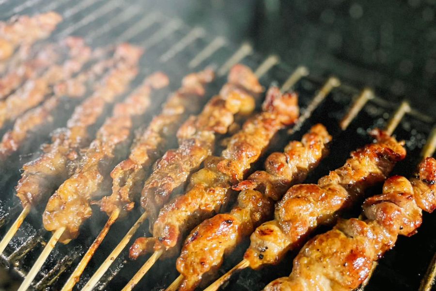 Tasty grilled skewers