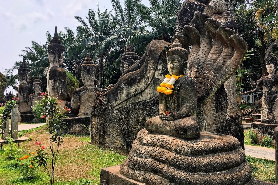 Buddhist and Hindu-inspired images at Buddha Park