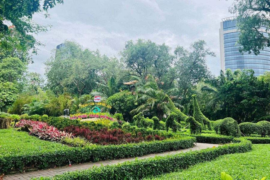 Trees are trimmed into the shapes of animals