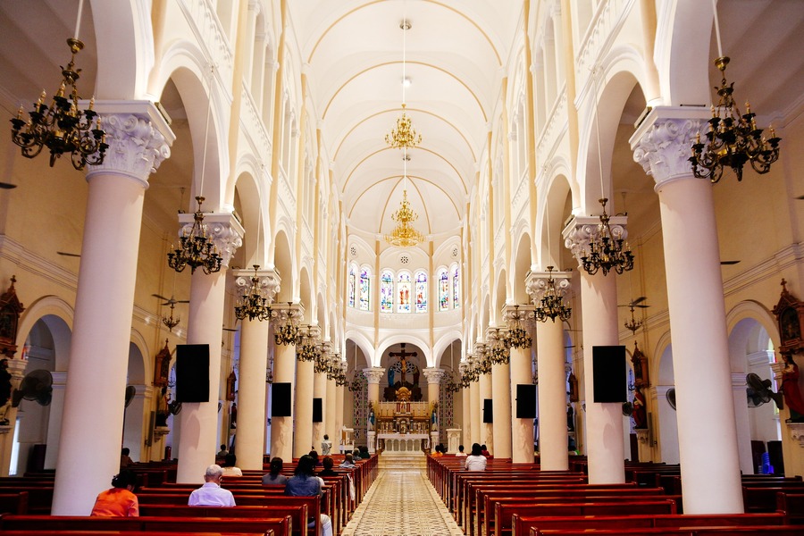 The interior is painted in a soft pink with hints of yellow