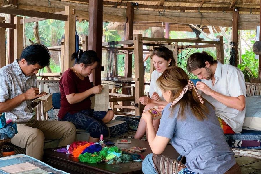 Explore the cultural significance of Laos weaving