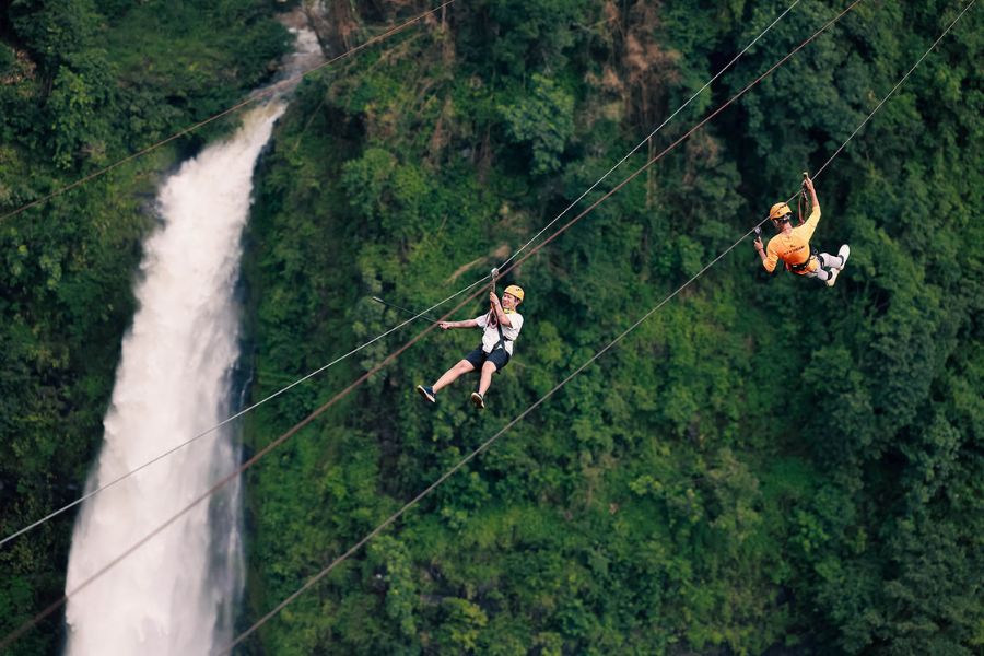 Zipline at the Tad Fane Waterfall&nbsp;