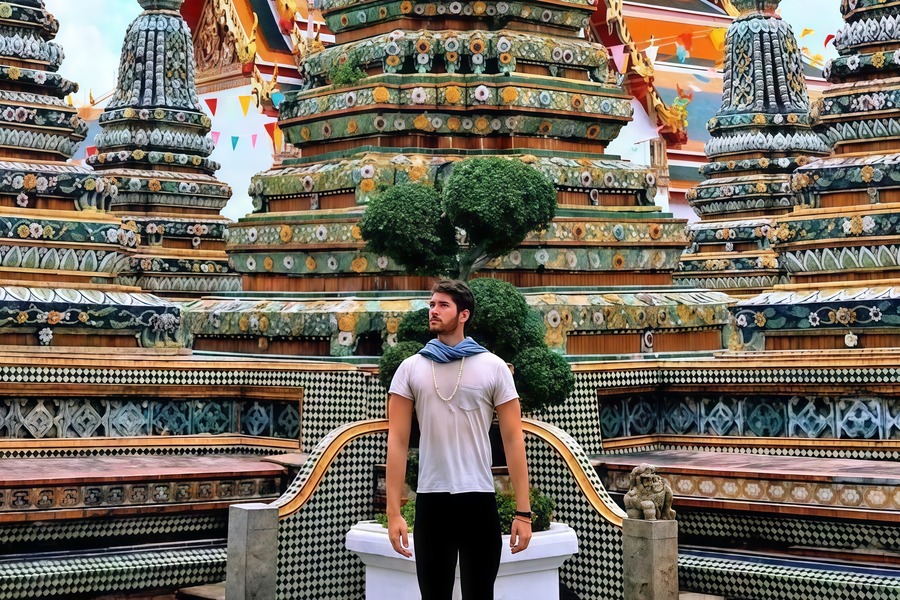 A simple outfit paired with a few accessories can make a man look both stylish and respectful at the temple