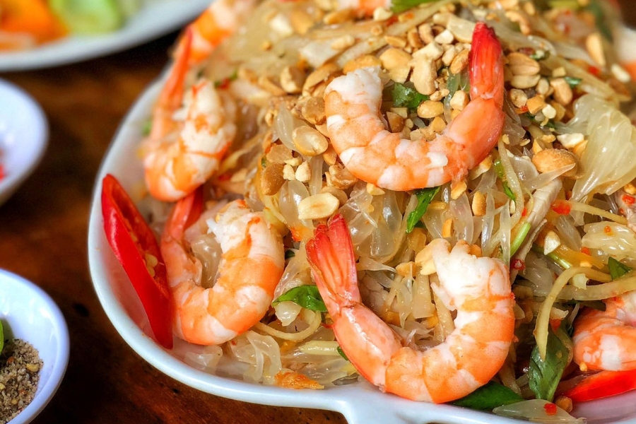 The pomelo salad will surprise you in the best way