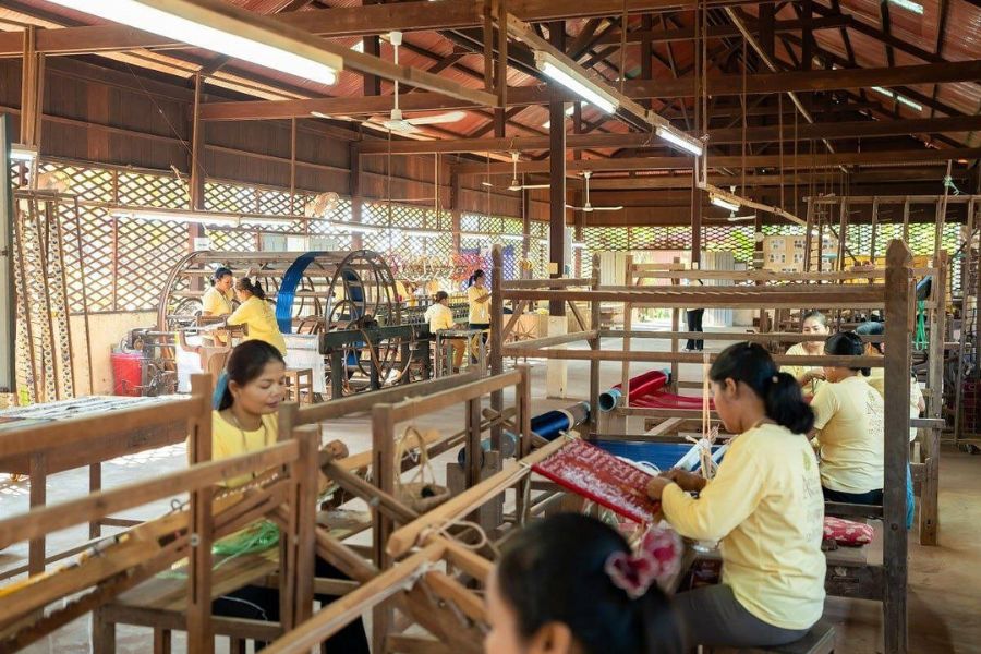 Visitors can see the entire traditional process at Angkor Silk Farm