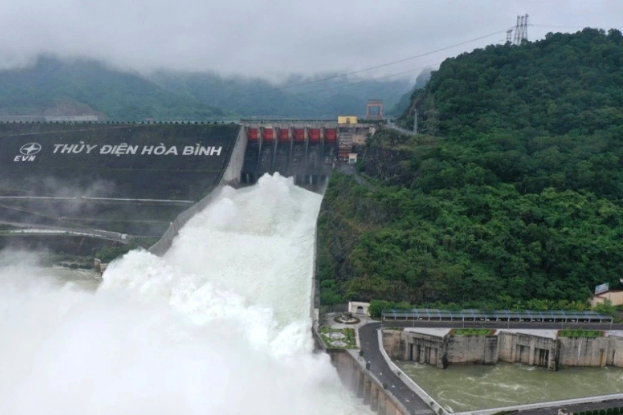 The dam opening its floodgates