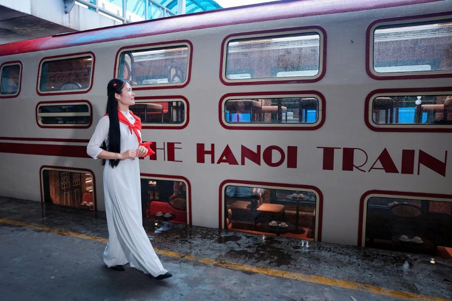 The unique of the Hanoi double-decker train
