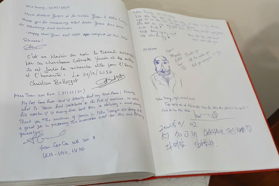 The heartfelt messages left by visitors for Dr. Yersin