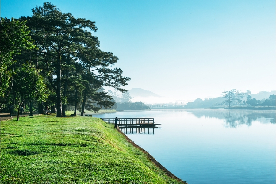 There are many vast, green lawns suitable for picnics