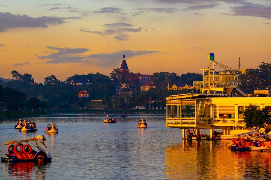 Pedalling is one of the most popular activities to do when visiting Xuan Huong Lake