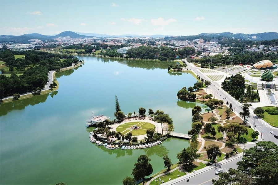 View of Xuan Huong Lake from above