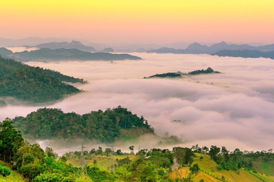 Northern Thailand has a lot of mountains