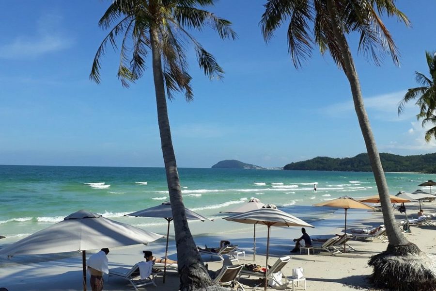 Relaxing on white sand of Sao Beach
