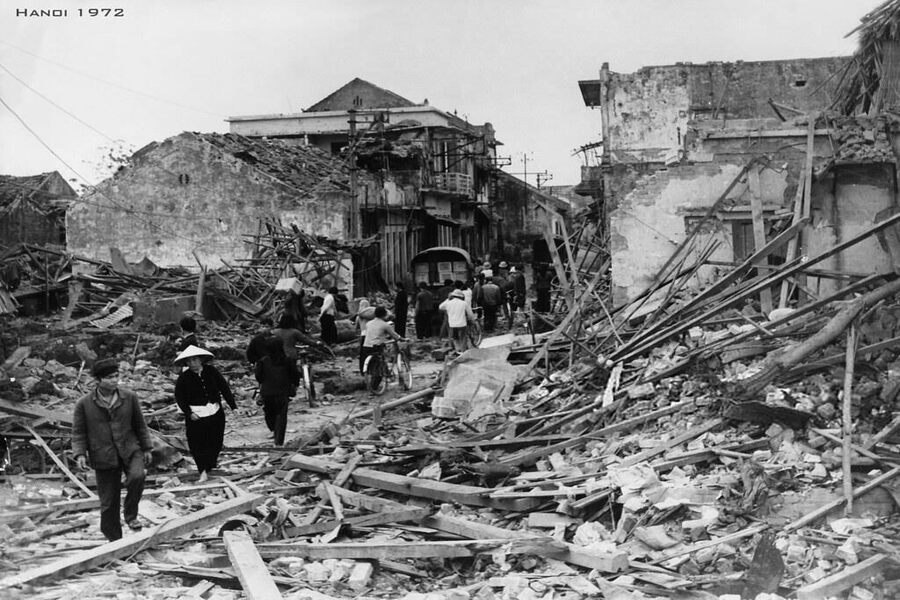 Kham Thien Street, Hanoi was devastated during the 12-day bombing campaign in 1972. Photo: Sovfoto/Universal Images Group