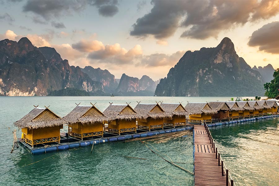 Floating Raft House at Cheow Lan Lake